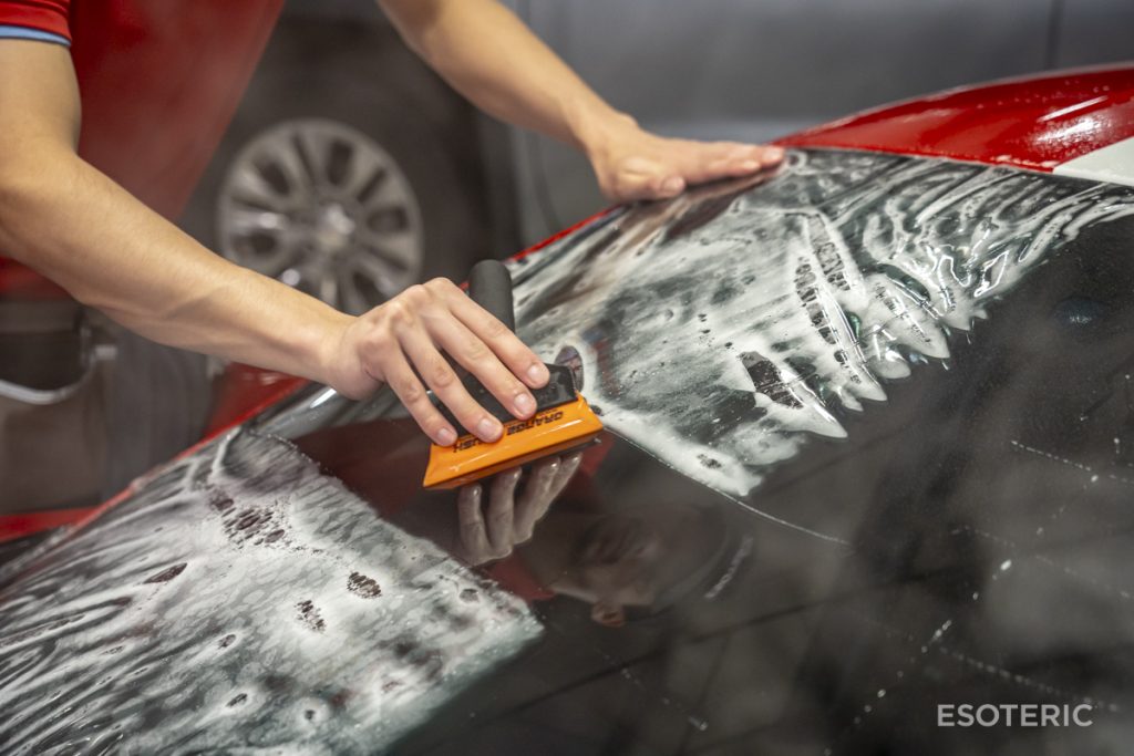 5 ways to improve your C8 Corvette 6 Windshield film installation by Esoteric