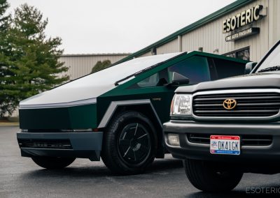 tesla cybertruck wrap emerald green by esoteric